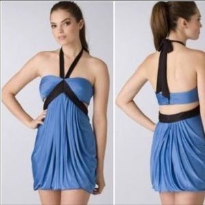 BCBGMaxazria blue and black dress